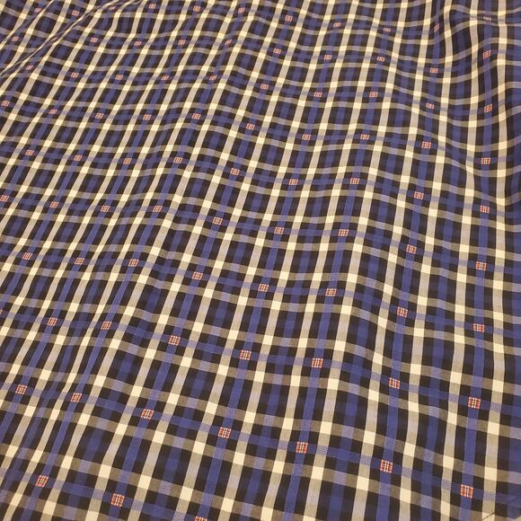 Robert Graham Mens XL Blue Plaid Button Down Shirt Long Sleeve Roll Cuff - Picture 4 of 10